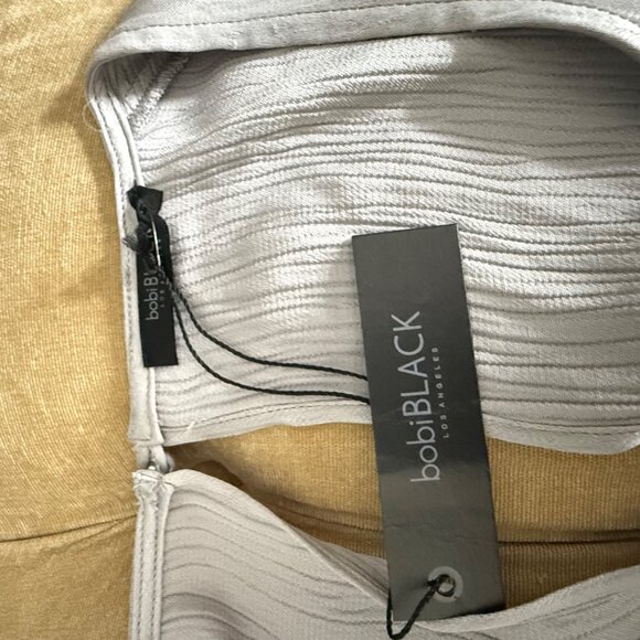 Bobi Black Sleeveless Maxi Dress Small Grey V-Neck - Picture 4 of 11